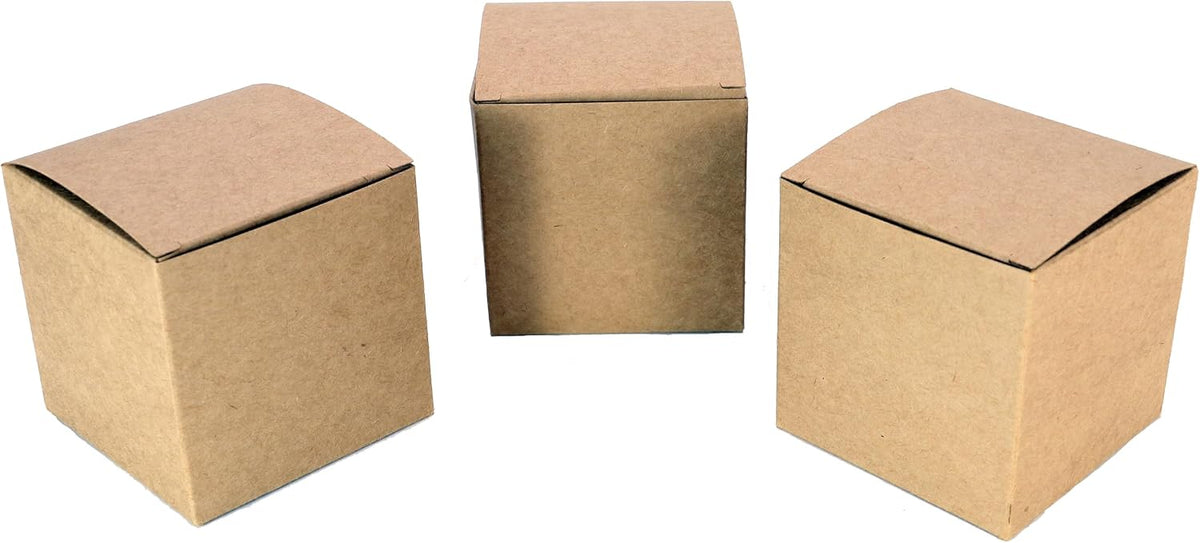 25 Pcs Brown Paper Gift Boxes, Small 3x3x3 inch Gift Box with Lids