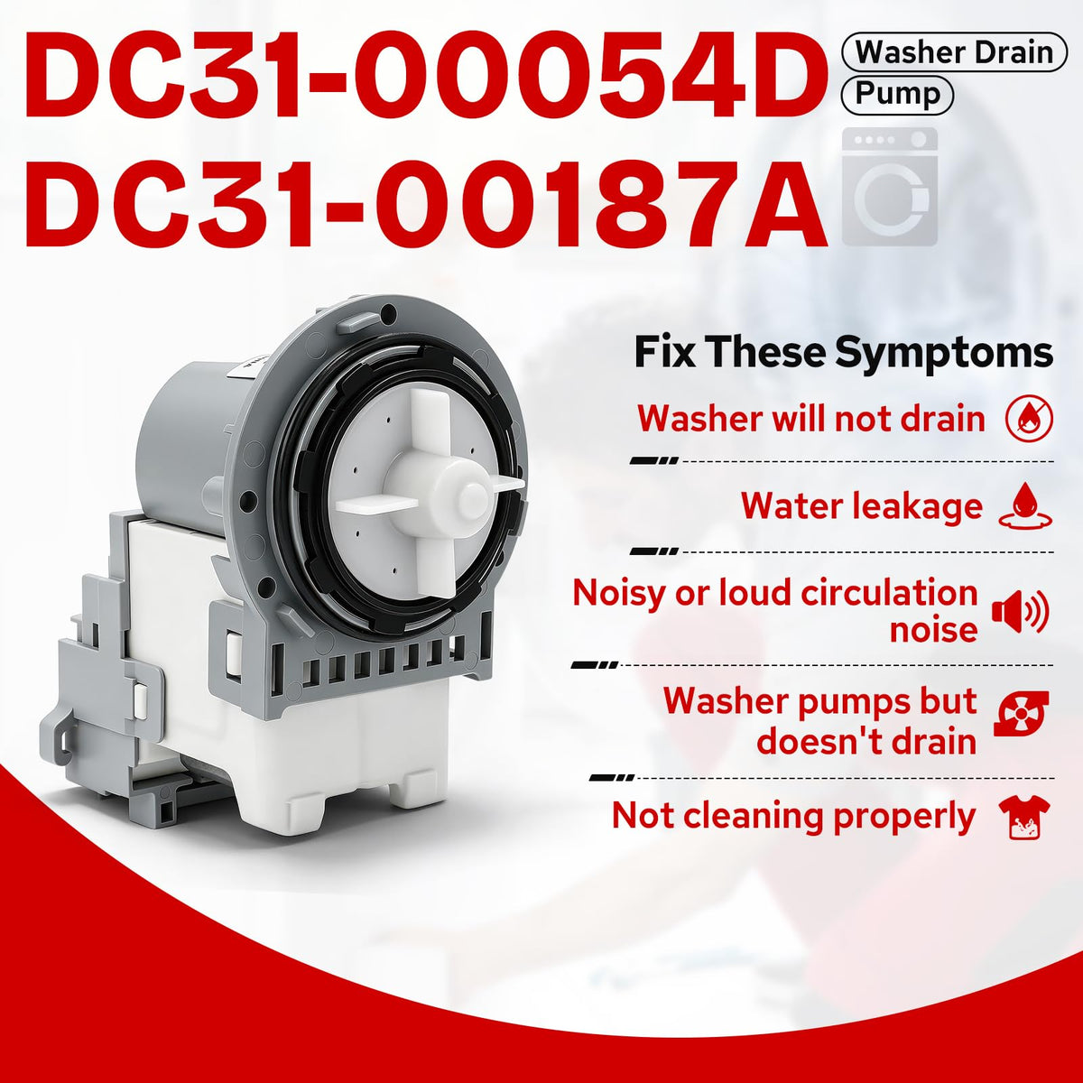 For Samsung WF51CG8000AVA5 Washing Machine Replacement Drain Pump
