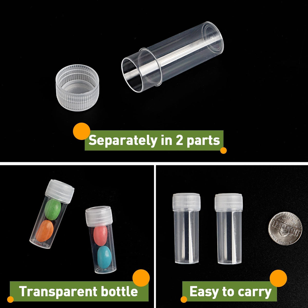 120 Pieces 5 ML Plastic Sample Bottles Vial Storage Mini Clear Storage Case with Lid Vial Storage Container Test Tube