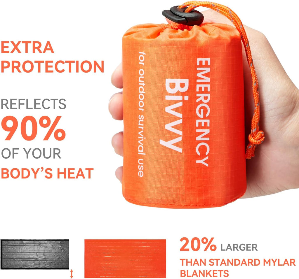 Emergency Sleeping Bag, Survival Bag Portable Thermal Bivy Sack, Waterproof Lightweight Emergency Blanket Survival