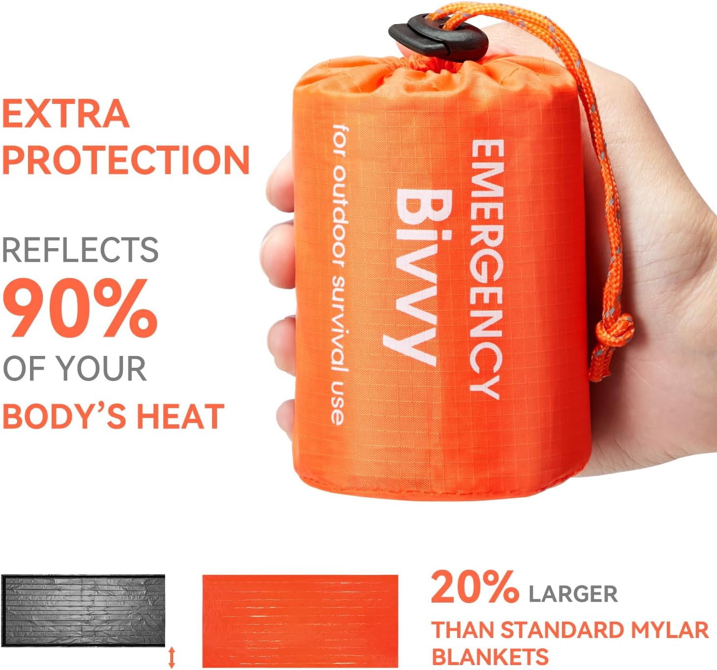 Emergency Sleeping Bag, Survival Bag Portable Thermal Bivy Sack, Waterproof Lightweight Emergency Blanket Survival