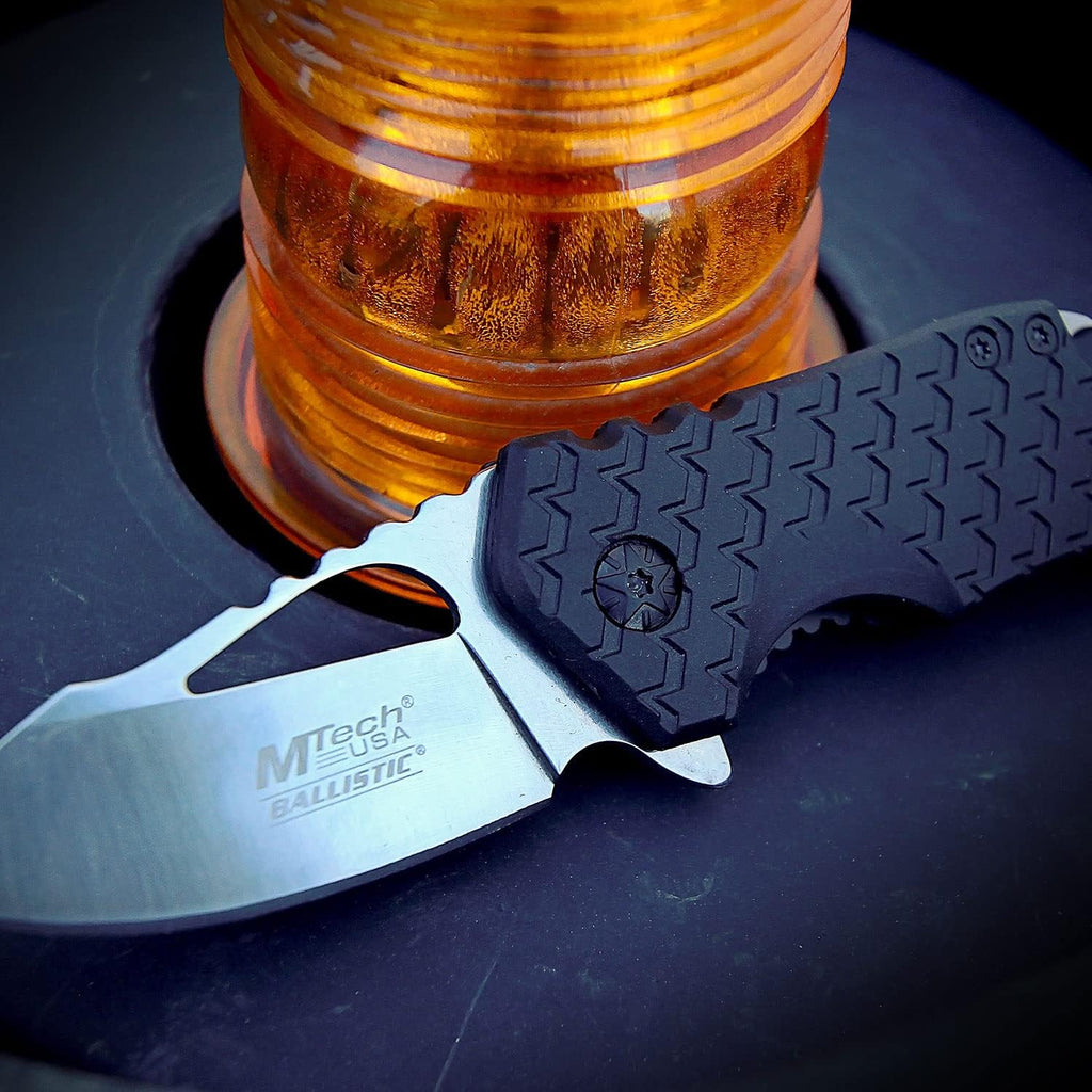 – Pocket Folding Knife – Fine Edge Steel Blade, Aluminum/Nylon Fiber Handle, Bottle Opener and Pocket Clip, Tactical