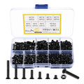 M3 Flat Head Machine Screws and Hex Nuts Kit, 380 Pcs Black Countersunk Head Phillips Screws Bolts Nuts Assortment