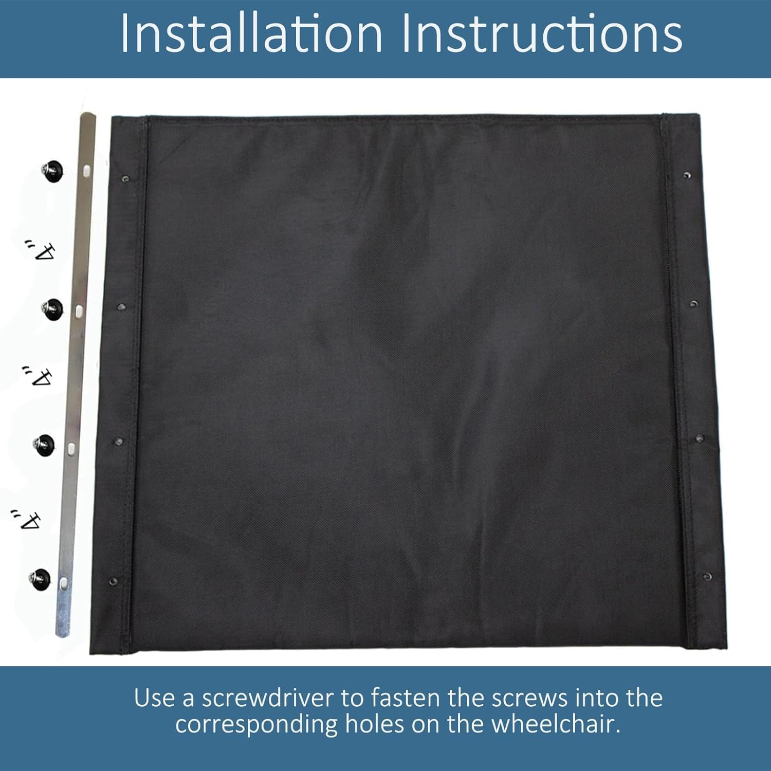 Wheelchair Replacement Seat Upholstery, 18 x 16 inches, Nylon, Universal Fit