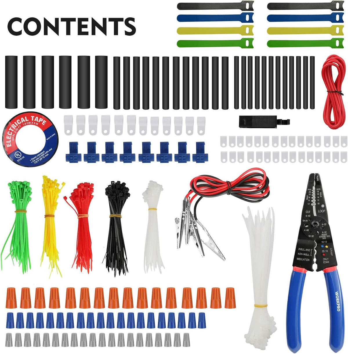 WORKPRO Crimping Tool Kit with 582PCS Heat Shrink Wire Connectors