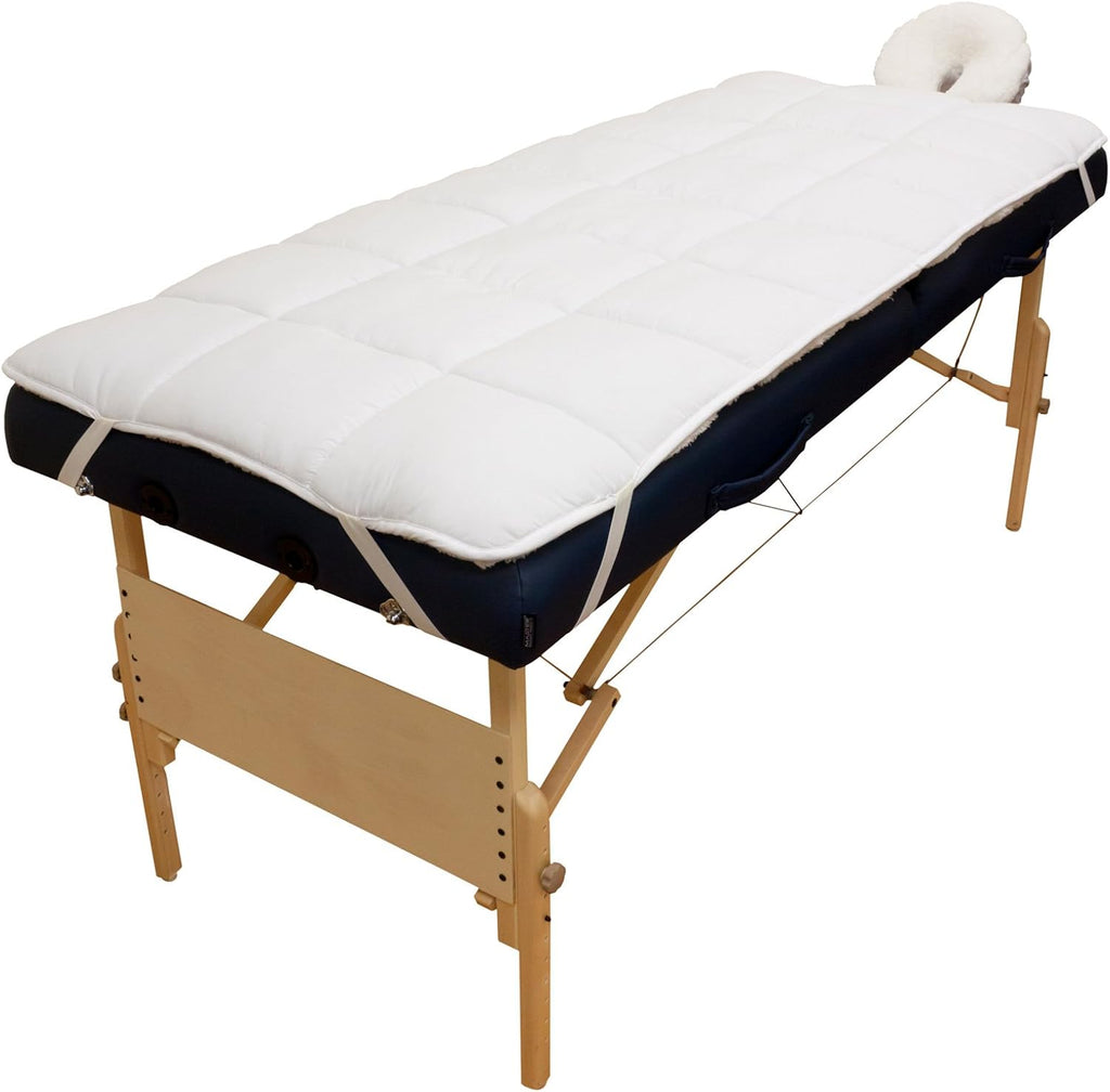 Abundance Deluxe Quilted Fleece Massage Table Pad Set. Includes Face Cradle Cover & Table Pad. Microfiber Fleece is