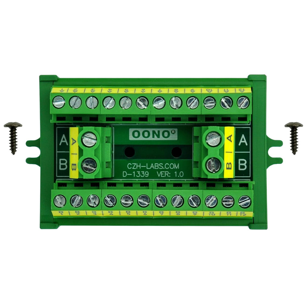 OONO Screw Mount 30A/300V 2x12 Position Terminal Block Distribution Module.