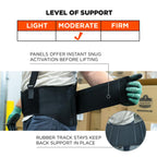 ProFlex 1600 Back Support Brace, 9" Extended Support, High Cut Front For Mobility, Small,Black