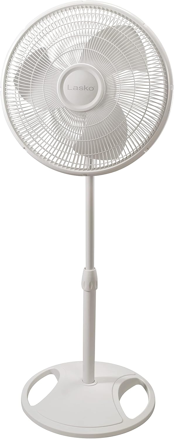 Oscillating Pedestal Fan - Adjustable to 47" - 2520 - White | Cooling Standing Fan for Bedroom, Living Room, and Home