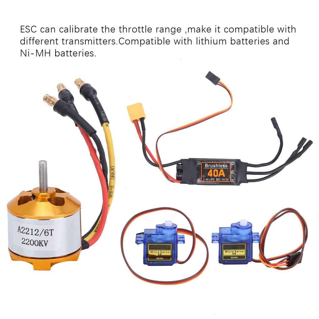 Chazcool RC Plane Motor Kit, 2212 Brushless Motor RC Airplane Kit