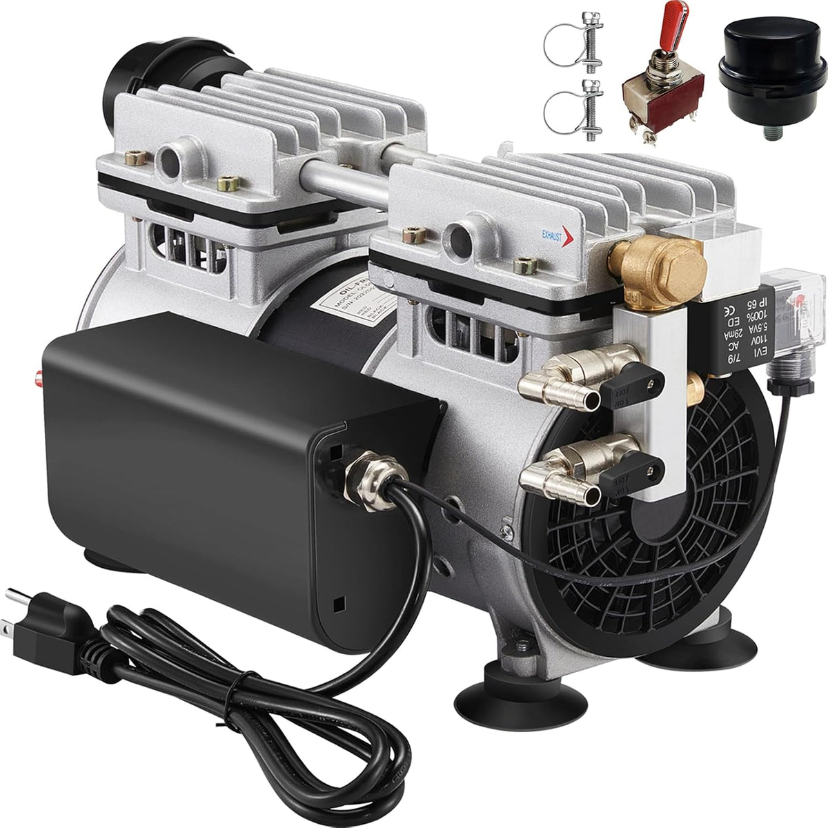 Pond Aerator Pump 5.2 CFM, 3/4 HP 550W Compressor for Outdoor Pond No Timer