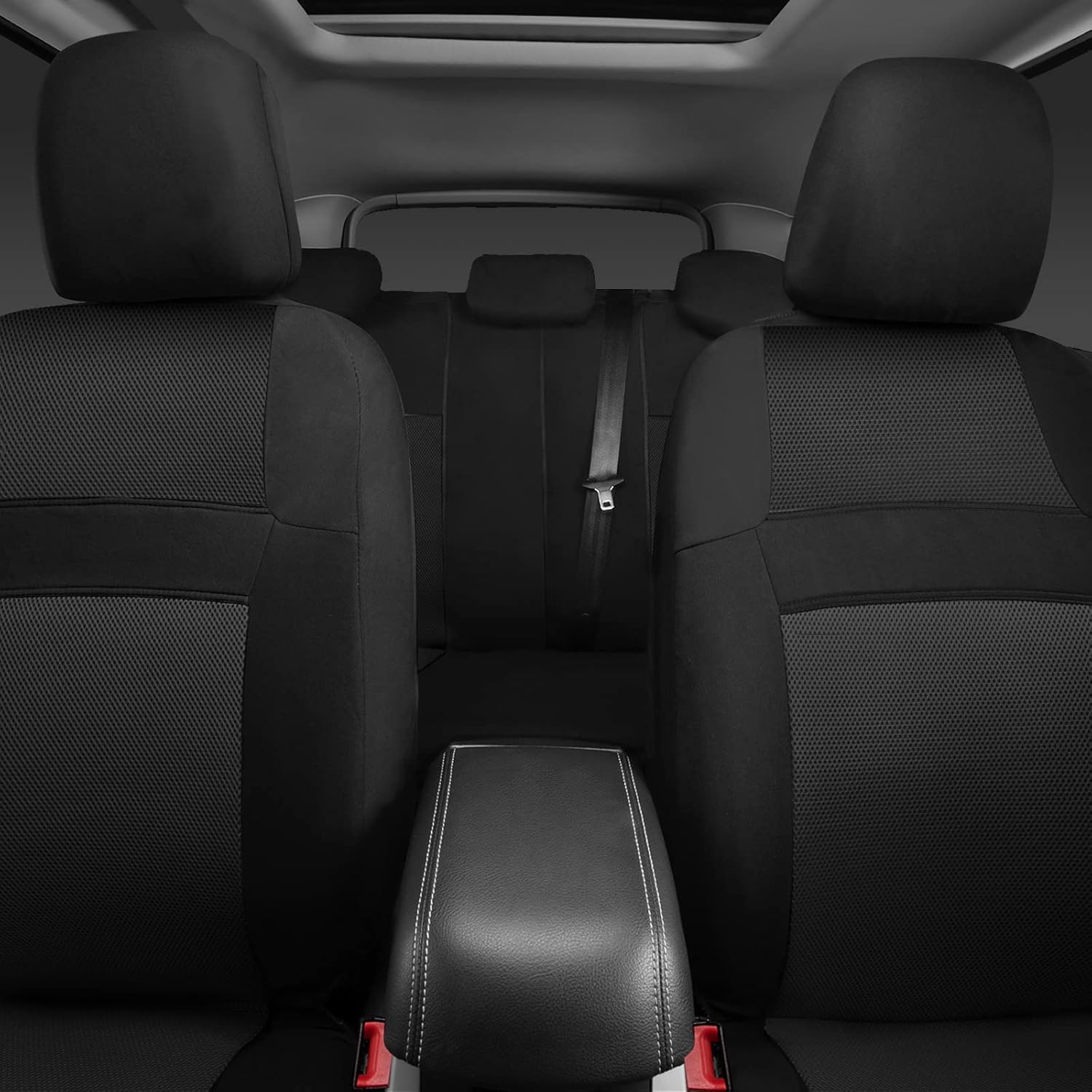 Seat Cover Full Sets, 3D Air Mesh Car Seat Cover with 5mm Composite Sponge Inside,Airbag Compatible Universal Fit for