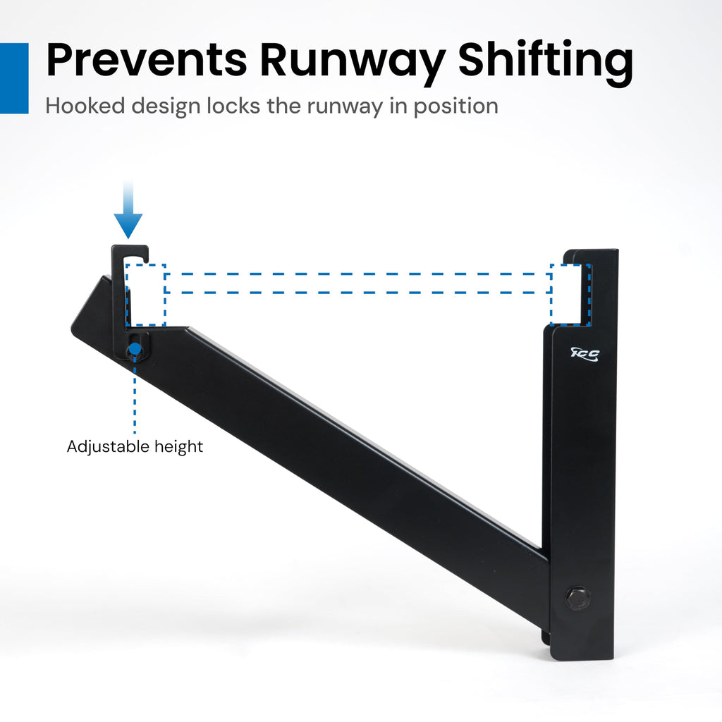 Cable Runway Triangular Wall Support Kit, Parallel Mount, Black, 6-Pack