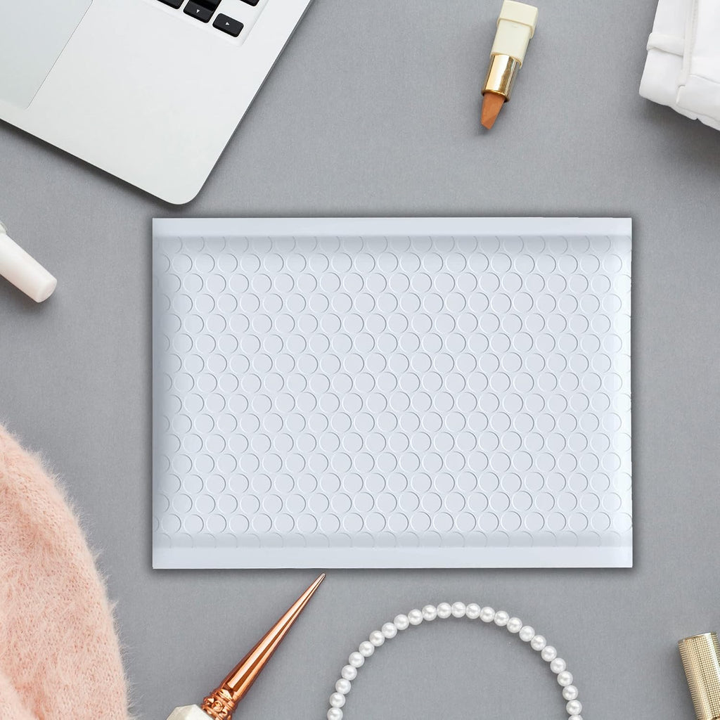 White Poly Bubble Mailers 6x10 25 Pack Usable 6x9