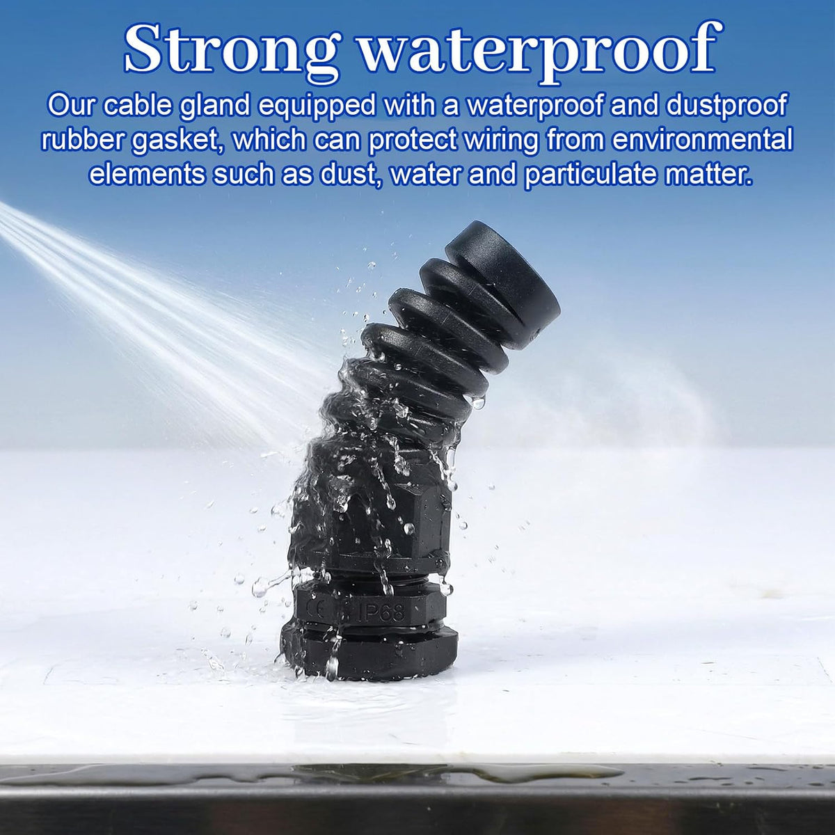 4-Pack NPT 1/2" Waterproof Cable Glands