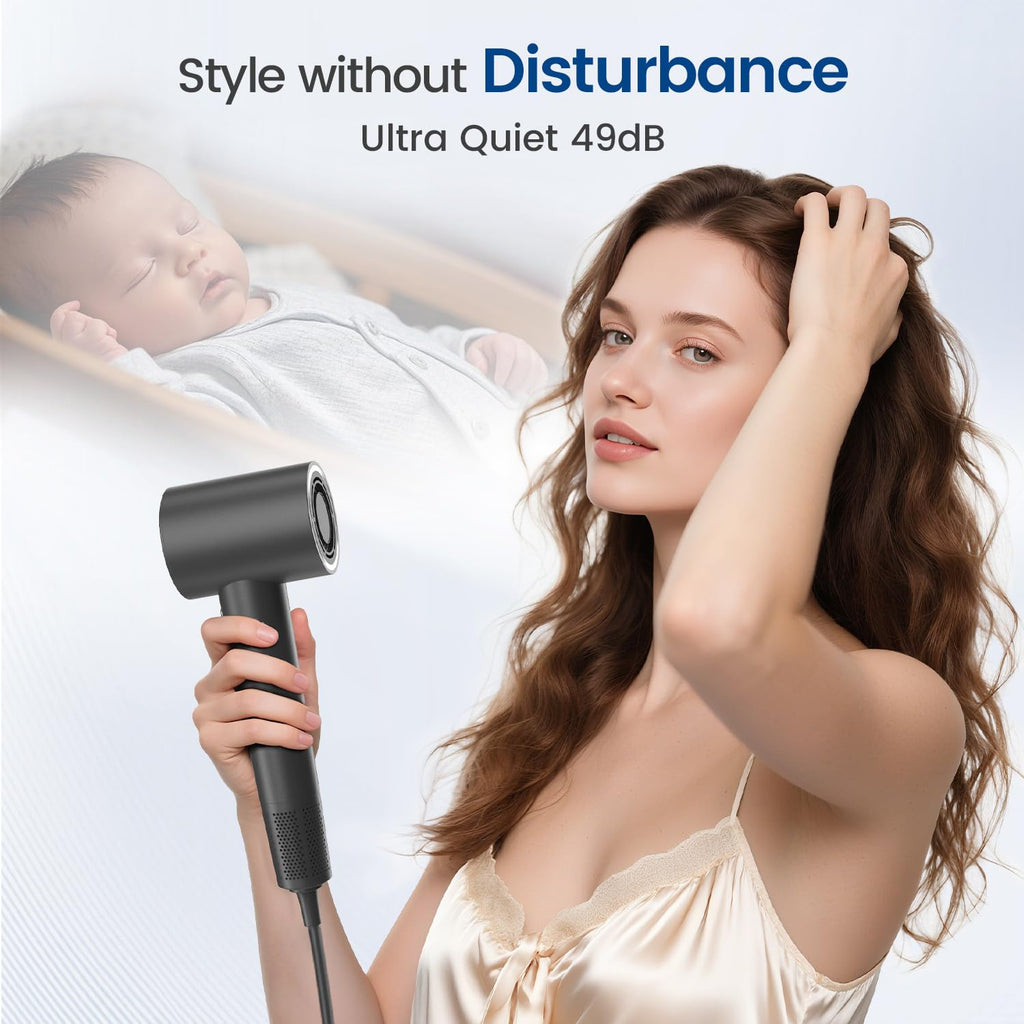 Hair Dryer with Diffuser, 180,000 RPM High Speed Blow Dryer with Diffuser