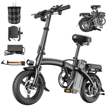 H14-A Electric Bike for Adults,Peak 1200W Folding Electric Bikes for Adults