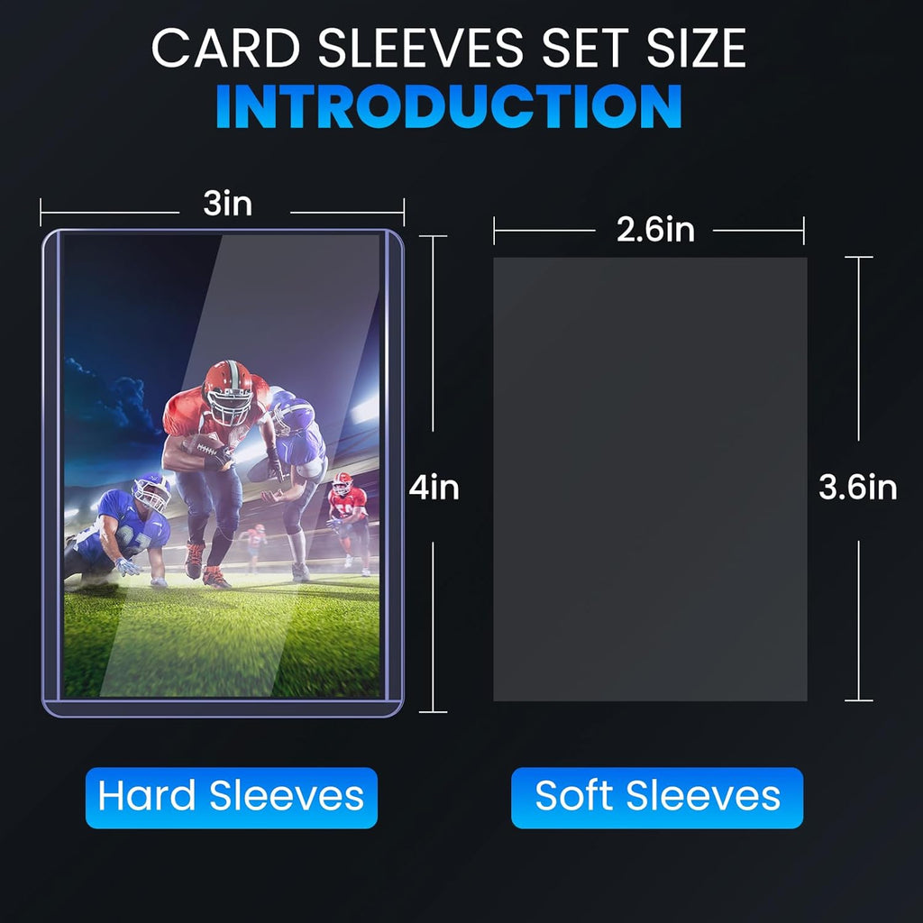 1200 Card Sleeves Top Loaders for Cards, 3" x 4" Hard Plastic Toploaders | Baseball Card Protectors, Trading Card