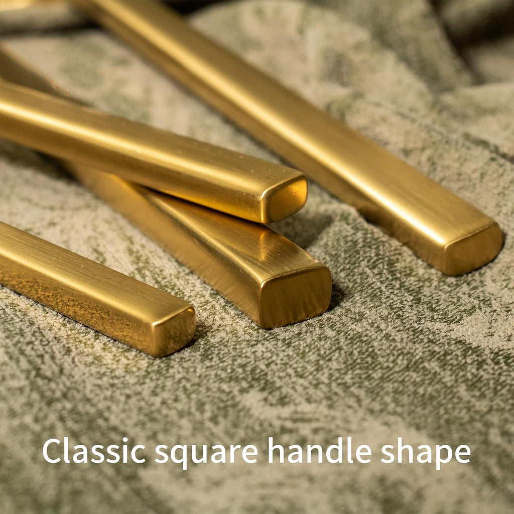 Cube Gold 20-Piece Forged Stainless Steel Matte Flatware Set for 4