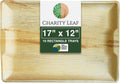 Disposable Bamboo 17" x 12" Rectangle Trays (10 Pieces) Bamboo Serving Platters, Disposable Boards, Eco-Friendly