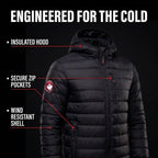 Mens Puffer Jacket - Packable, Lightweight Winter Coat