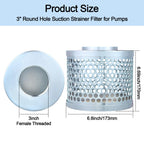 Carbon Steel Round Hole Suction Strainer Filter for Water Pumps - 3 inch
