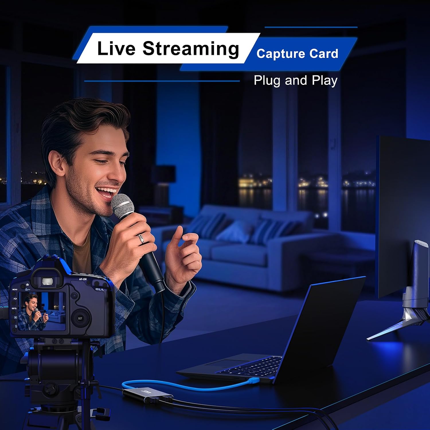 HDMI Video Capture Card, Stream and Record in 1080P60 with Ultra-Low Latency, 4K HDMI in/Loop Out, USB 3.0 to PC