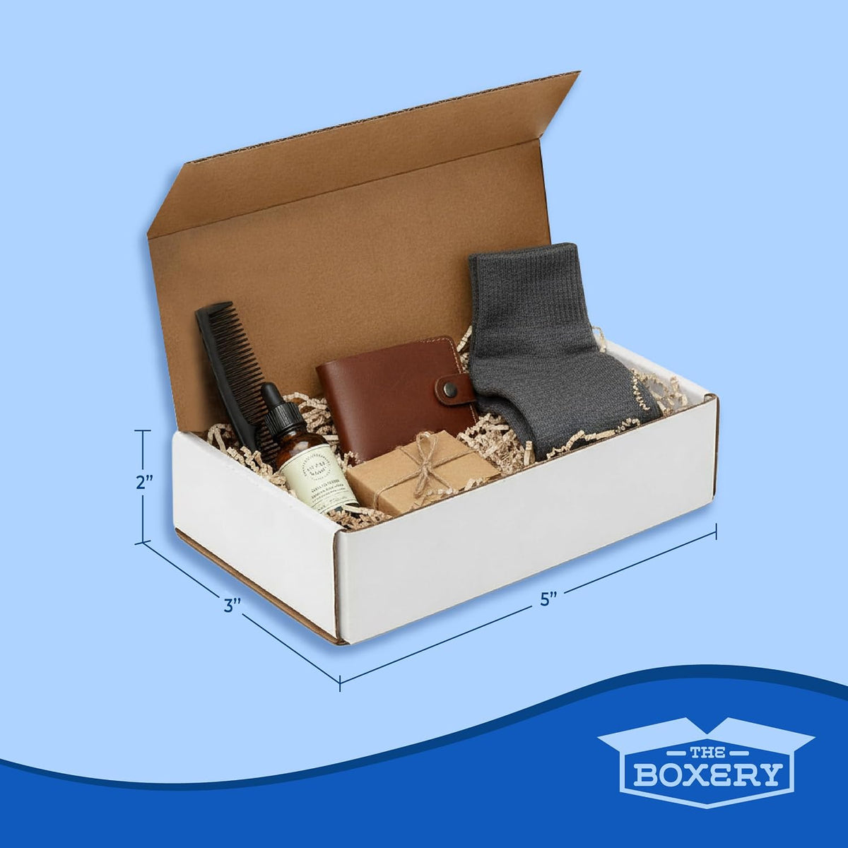 Corrugated Mailers White Tuck Shipping Boxes (5x3x2)