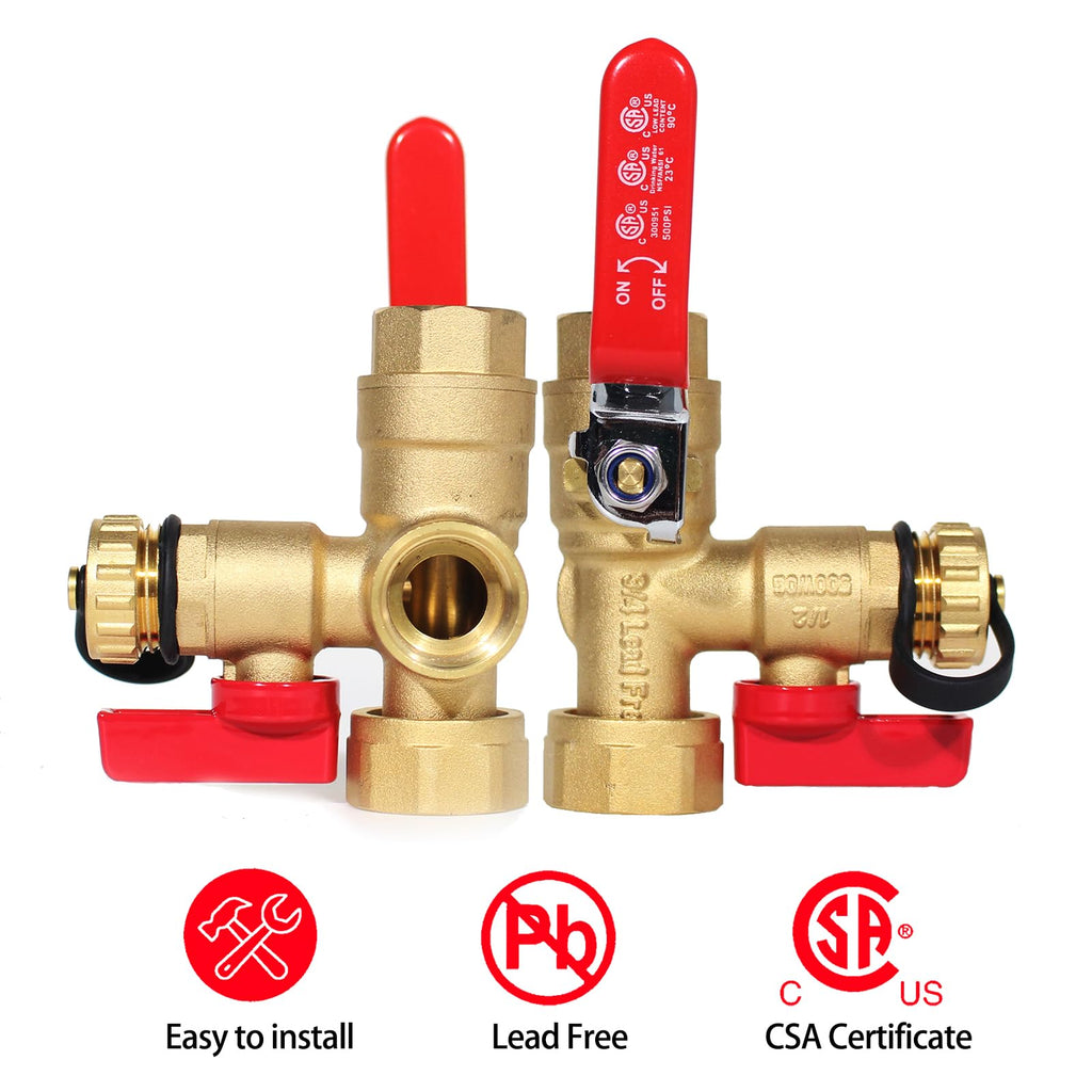 MIZUDO 3/4''NPT Tankless Water Heater Service Valve Kit, IPS Isolator