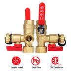 MIZUDO 3/4''NPT Tankless Water Heater Service Valve Kit, IPS Isolator