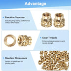 M METERXITY 70-Pack Threaded Inserts M4x7x7mm Brass