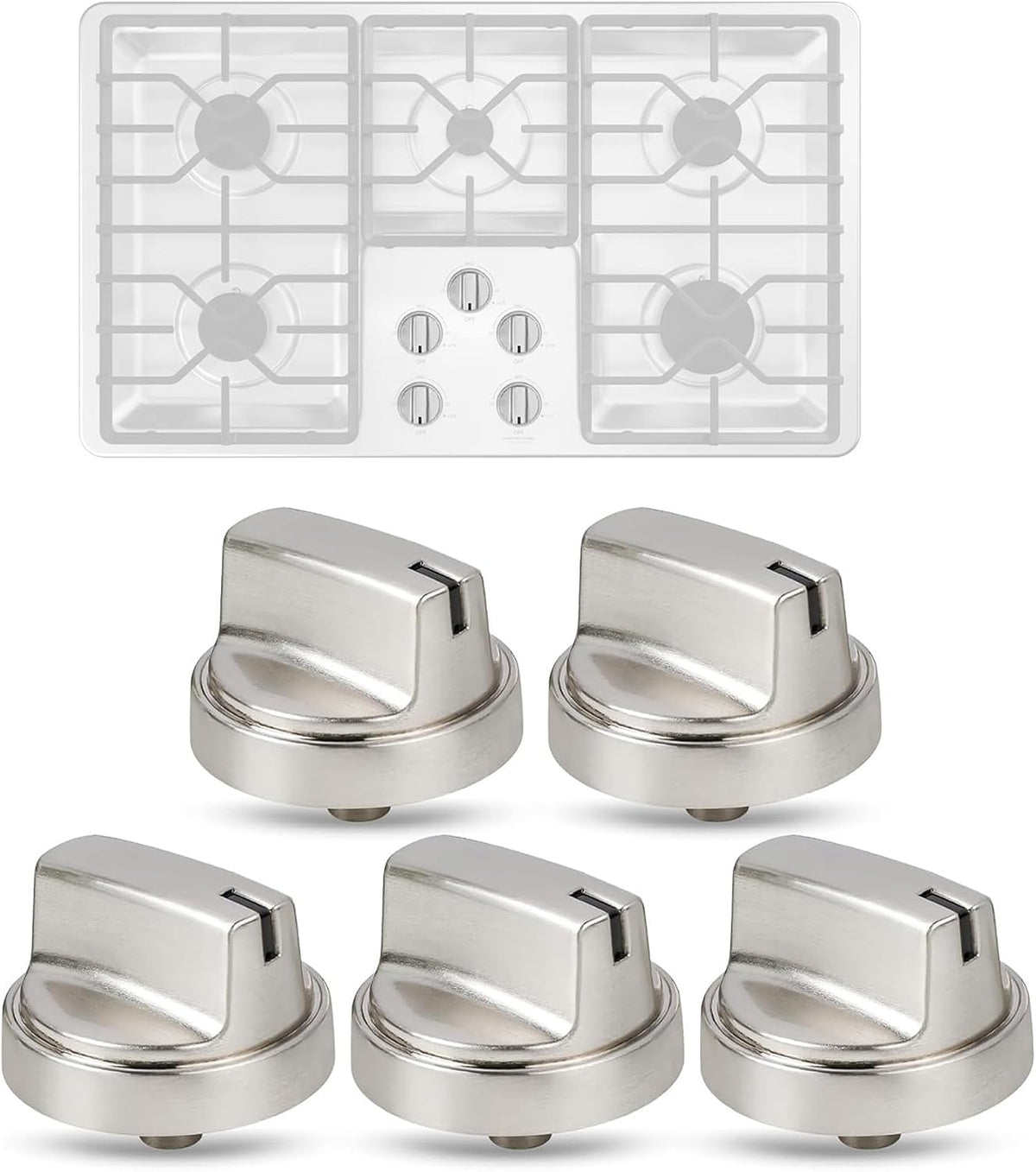 WB03X29300 Stove Knobs Compatible with GE Gas Cooktop Range - 5 Pack