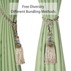 2 Pack Curtain Tiebacks Hand-Woven Holdbacks Tassels Tiebacks