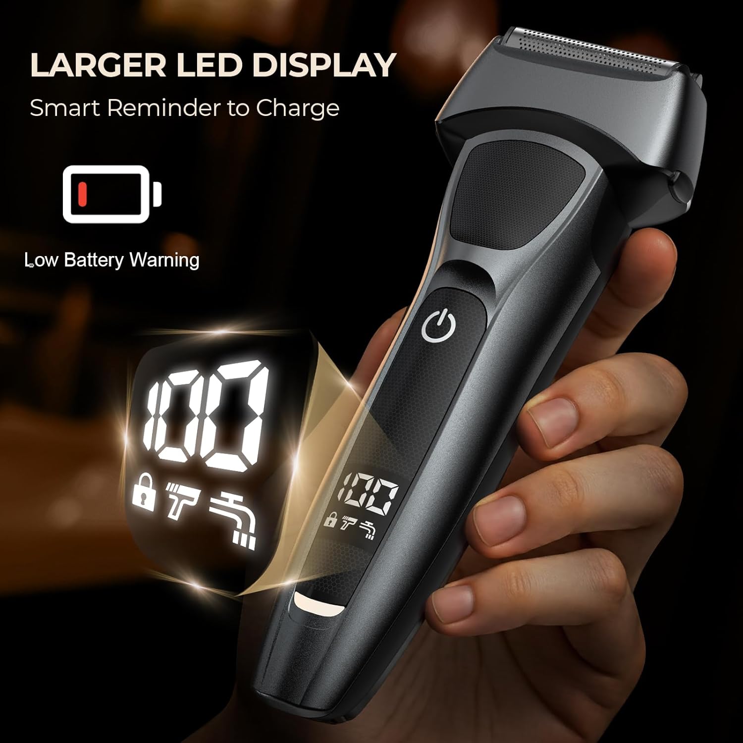 Foil Shaver for Men: Rechargeable Electric Razor Cordless - Waterproof Wet & Dry Electric Shaver with Precision
