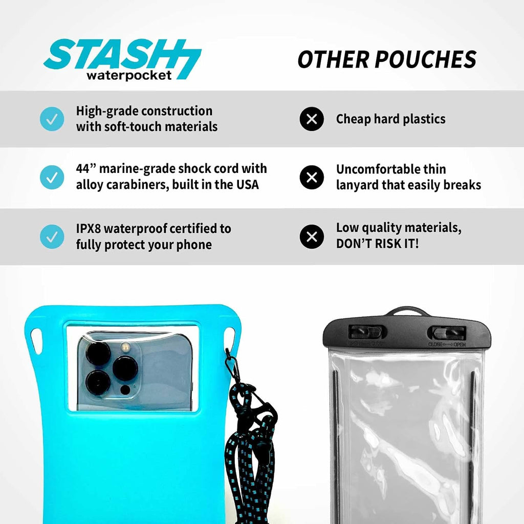 Waterproof Phone Pouch w/Long Lanyard | IPX8 Adventure Grade Cellphone Dry Bag Case, Fits iPhone 15 Pro Max,14 Pro