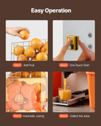 Commercial Orange Juicer Machine, 120W Electric Orange Juice Press, Stainless Steel Orange Squeezer for 20 per