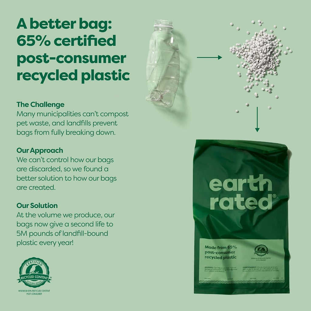 Dog Poop Bags, Thick Grab and Go Single Roll, Ideal for Backyard Pickups, Lavender Scented, 300 Count