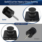 10 Pack 2"x2" SS316 Glass Railing Standoff Solid Heavy Duty Black