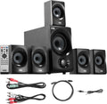 Acoustic Audio AA5172 700W Bluetooth Home Theater 5.1 Speaker System with FM Tuner, USB, SD Card, Remote Control