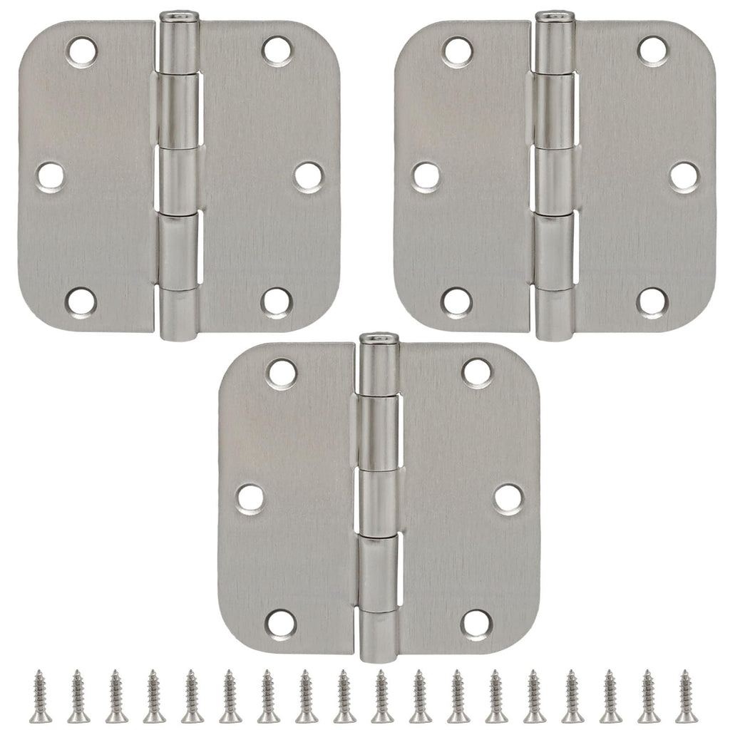 3 Pack Stainless Steel 3.5x3.5 Inch Ball Bearing Door Hinges