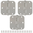 3 Pack Stainless Steel 3.5x3.5 Inch Ball Bearing Door Hinges