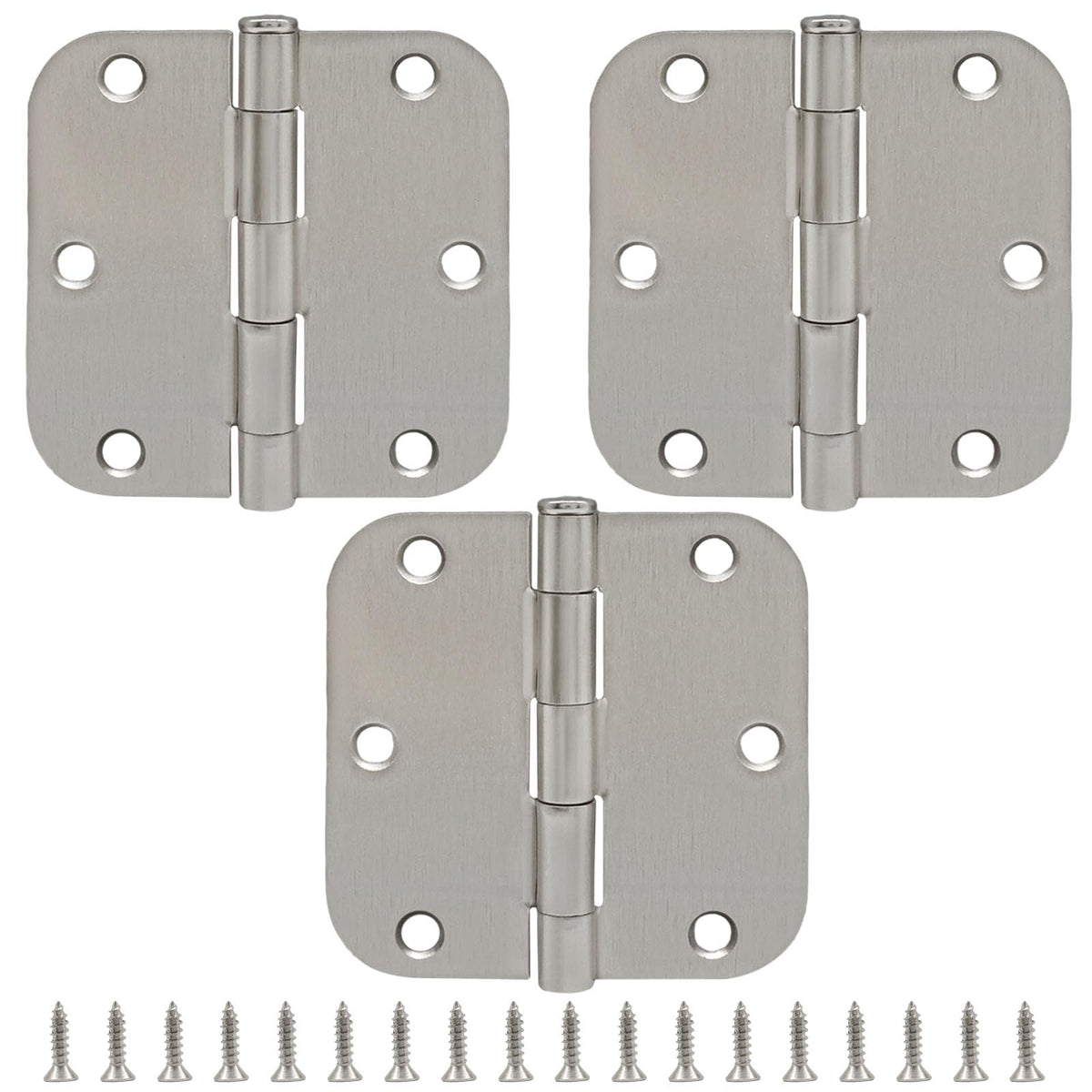 3 Pack Stainless Steel 3.5x3.5 Inch Ball Bearing Door Hinges