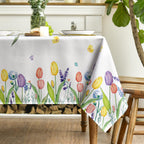 Spring Summer Tablecloth 60 x 84 Inch Rectangular Easter Tulip