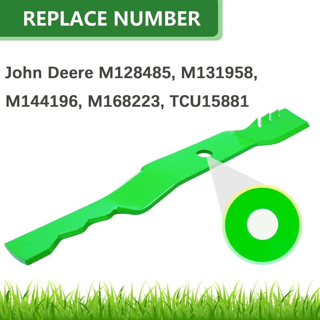TCU15881 M131958 Mulching Blades Fit for 60 Inch John Deere 7-Iron Z950r z951r 1025r Z930m Z950m 950m 930m Z757 Z665 Mower Decks Replaces AM128485 M144196 M163983 (3 Pack)