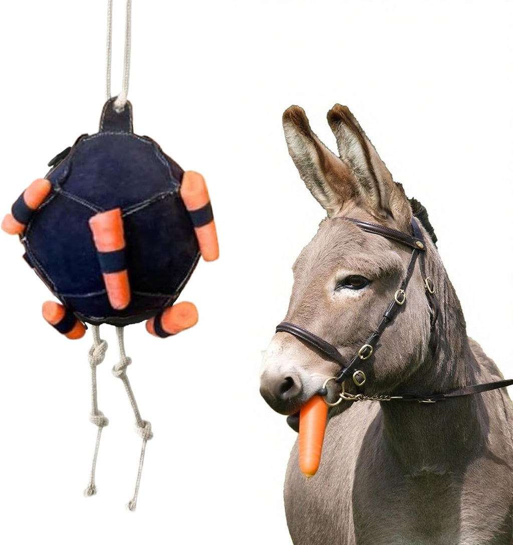 Horse Treat Ball,Carrot Feeder Ball Toy,Horse Enrichment Toys,Interactive Pasture Feederr,Horses,Goat,Stable & Paddock
