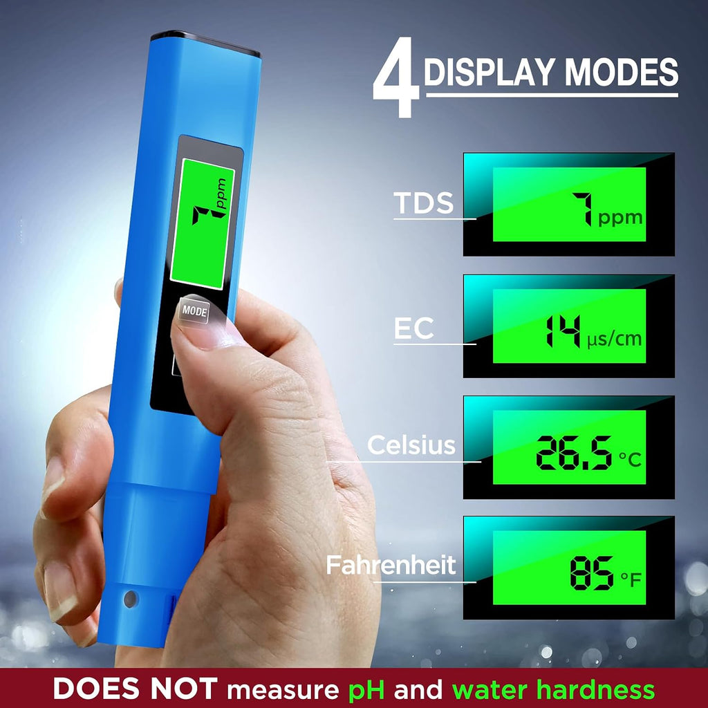 2025 All-New 4 in 1 Tds Meter Digital Water Tester - Accurate and Reliable TDS EC & Temp(°C,°F) Meter - 0-9999ppm