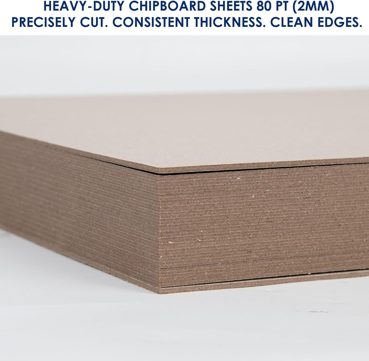 Heavy-Duty Chipboard Sheets 8.5 x 11 in, 80 PT (2mm) Thick, Acid Free