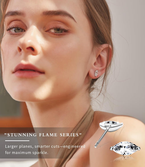 "STUNNING FLAME" Trillion-cut/Cushion-cut/Emerald-cut/Marquise-cut ... 18K White Gold Plated Sterling Silver Cubic