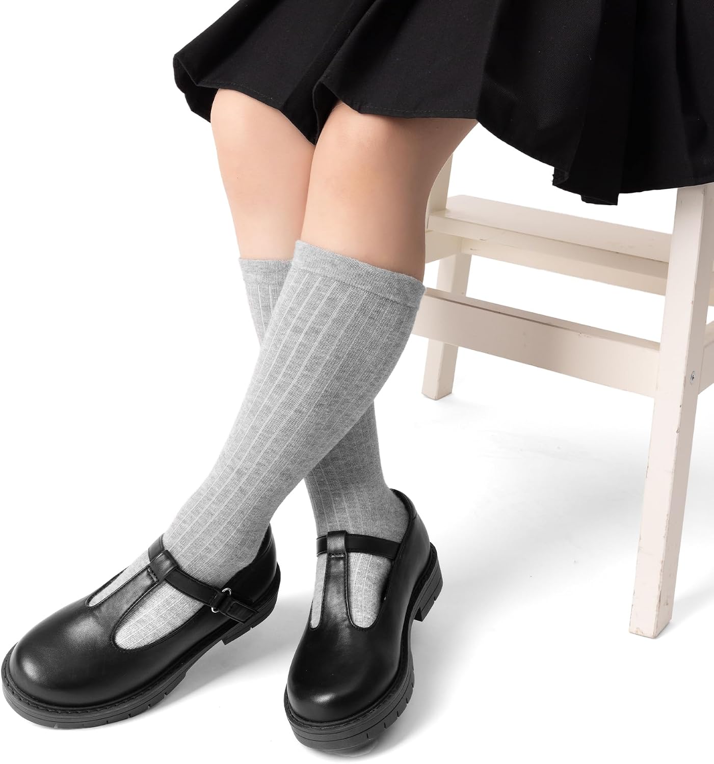 Girls Mary Jane School Uniform Shoes | Platform Flats Arch Support Girl Dress Shoes Chunky Dress Heel T-Strap