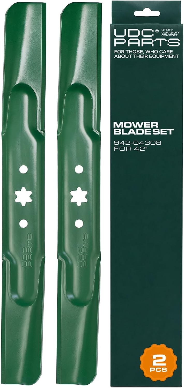 UDC Parts 942-04308 High Lift Mulching Mower Blades, 6 Point Star, 2 Pack